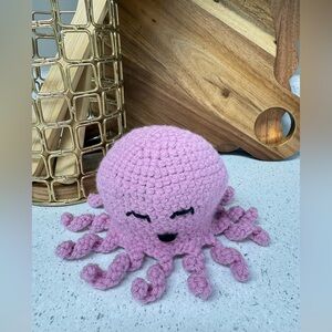 Pink Crochet Octopus Plush